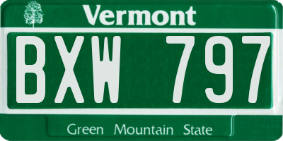 VT license plate BXW797
