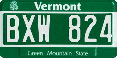 VT license plate BXW824