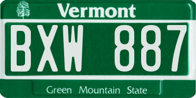 VT license plate BXW887
