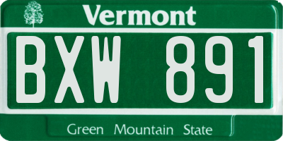 VT license plate BXW891