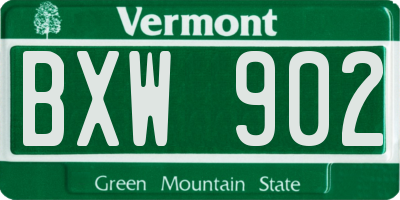 VT license plate BXW902