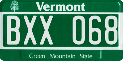 VT license plate BXX068
