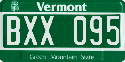 VT license plate BXX095