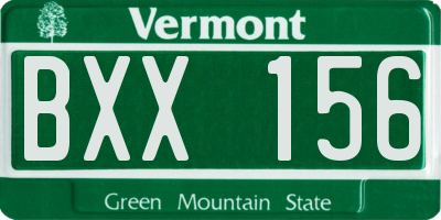 VT license plate BXX156