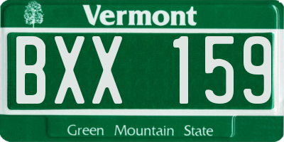 VT license plate BXX159