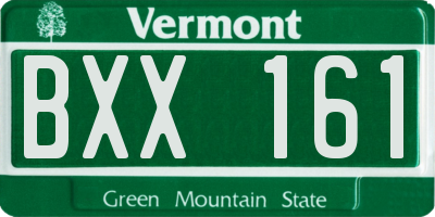 VT license plate BXX161