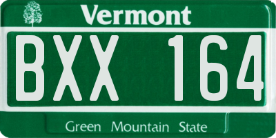 VT license plate BXX164