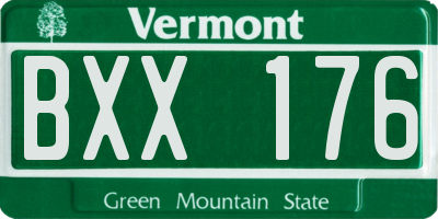 VT license plate BXX176