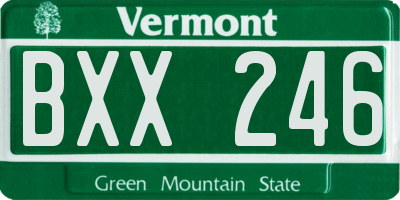 VT license plate BXX246