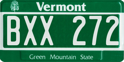 VT license plate BXX272