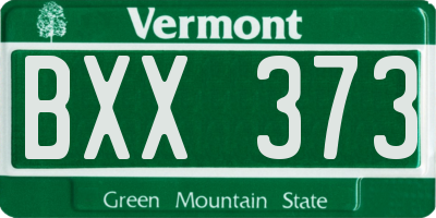 VT license plate BXX373