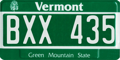 VT license plate BXX435