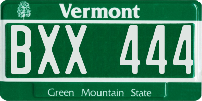 VT license plate BXX444