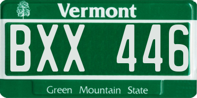 VT license plate BXX446