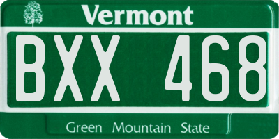 VT license plate BXX468