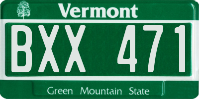 VT license plate BXX471