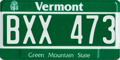 VT license plate BXX473