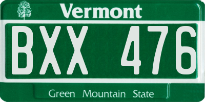 VT license plate BXX476