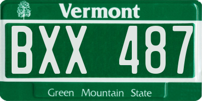VT license plate BXX487