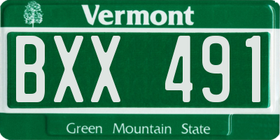 VT license plate BXX491