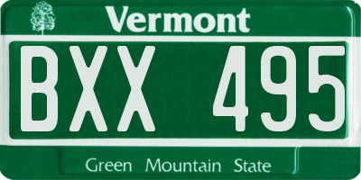 VT license plate BXX495