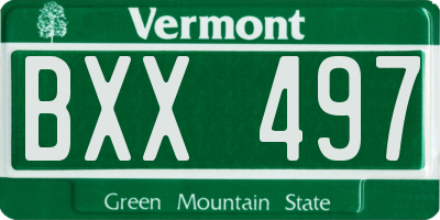 VT license plate BXX497