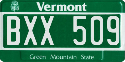 VT license plate BXX509