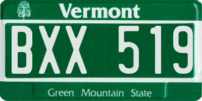 VT license plate BXX519