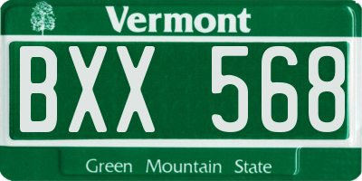 VT license plate BXX568