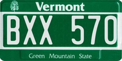 VT license plate BXX570