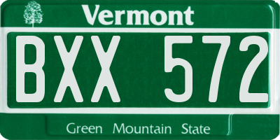 VT license plate BXX572