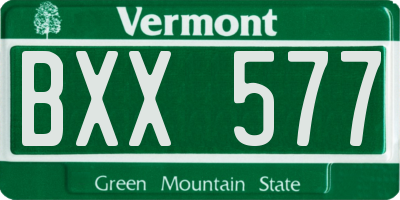 VT license plate BXX577