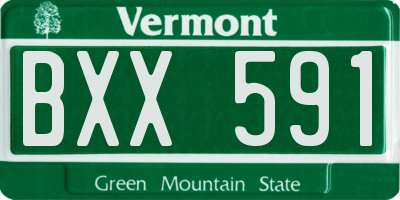 VT license plate BXX591
