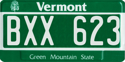 VT license plate BXX623