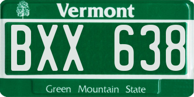 VT license plate BXX638