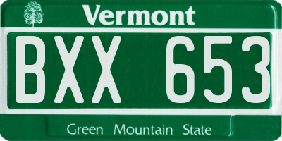 VT license plate BXX653