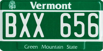 VT license plate BXX656