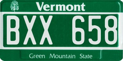 VT license plate BXX658
