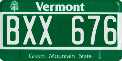 VT license plate BXX676