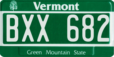 VT license plate BXX682