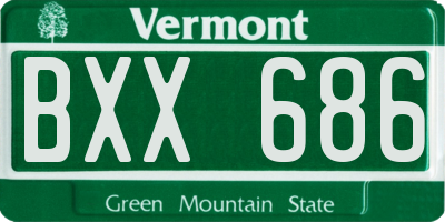 VT license plate BXX686
