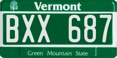VT license plate BXX687