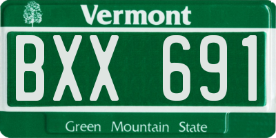 VT license plate BXX691