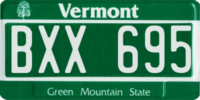 VT license plate BXX695