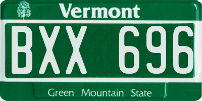 VT license plate BXX696