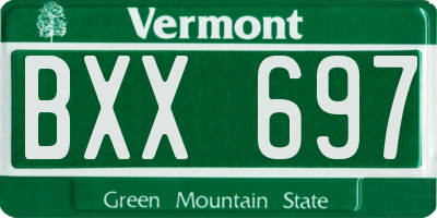 VT license plate BXX697