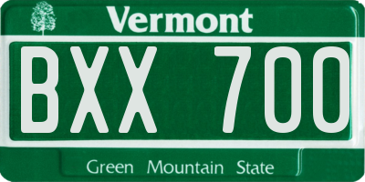 VT license plate BXX700