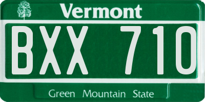 VT license plate BXX710