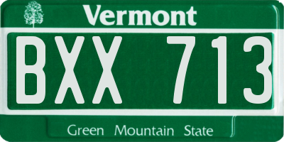 VT license plate BXX713