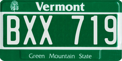 VT license plate BXX719
